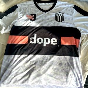 Dope Soccer Jersey Large White Black and Pink